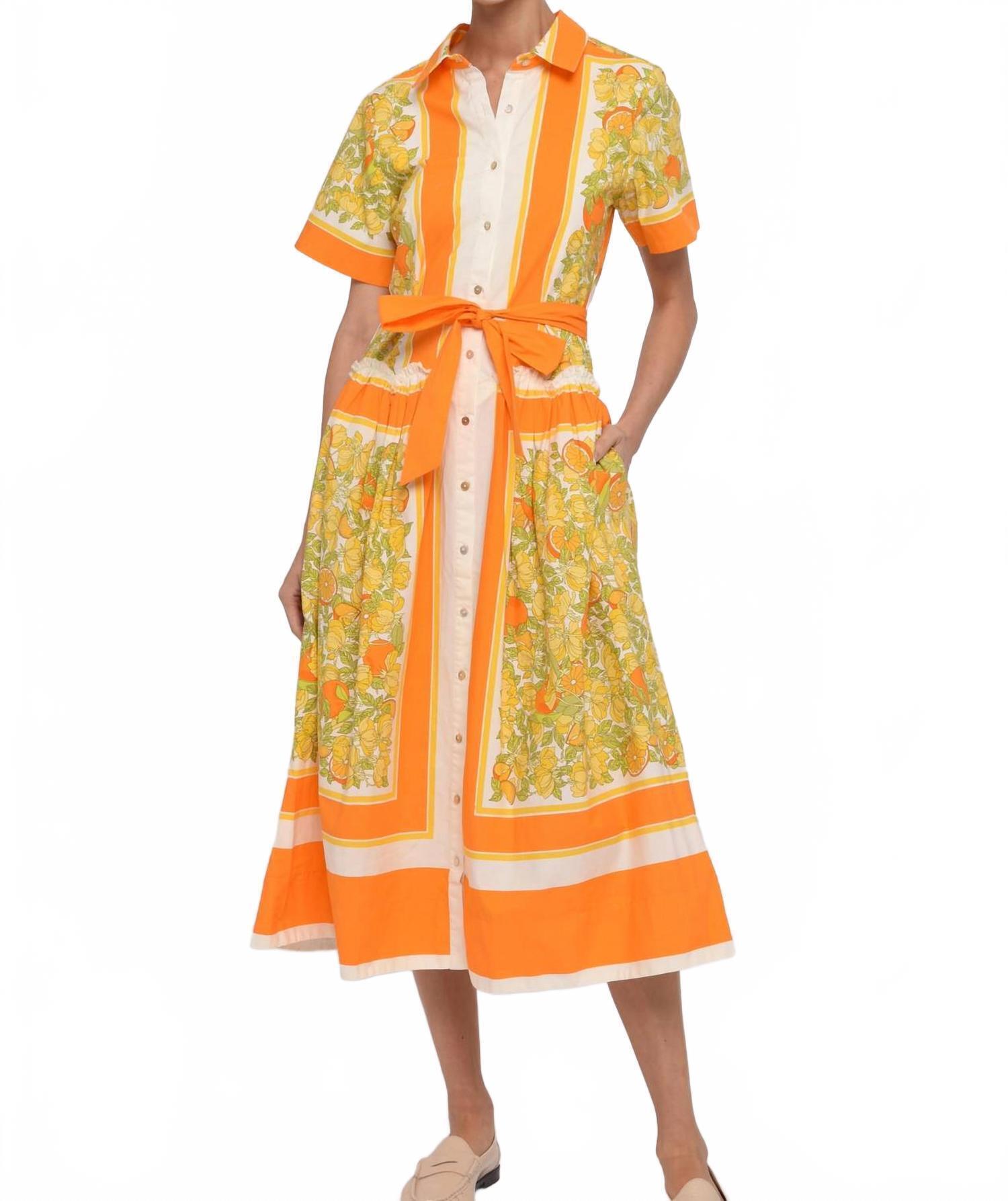 New Love The Label Drew Midi Dress In Orange Blossom